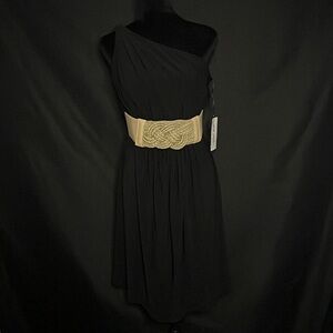 Boston Proper One Shoulder Belted Dress Extra Small